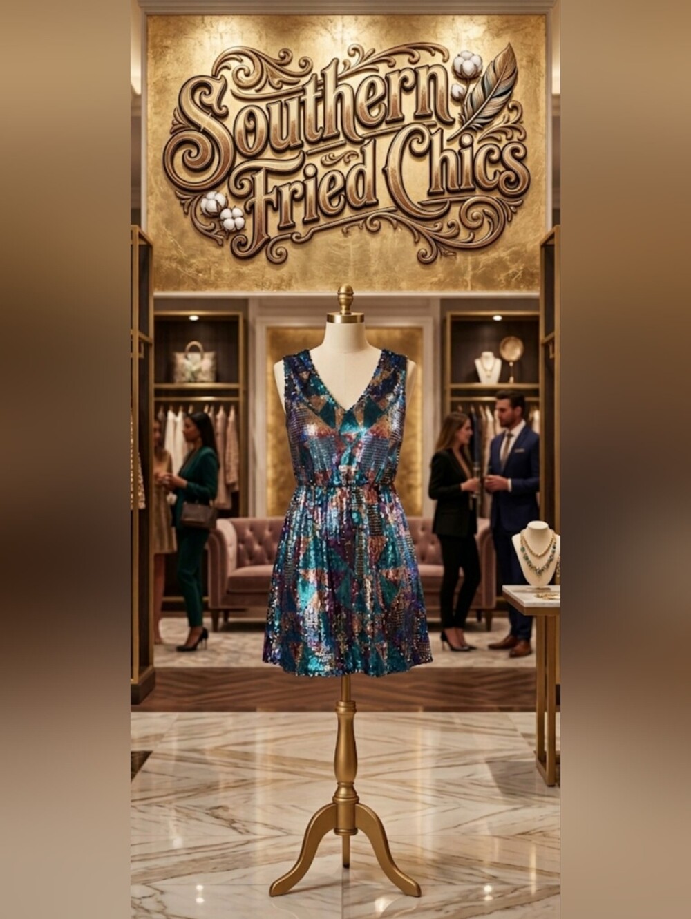 💛NWT Southern Fried Chics Sequin Party Mini Dress💛